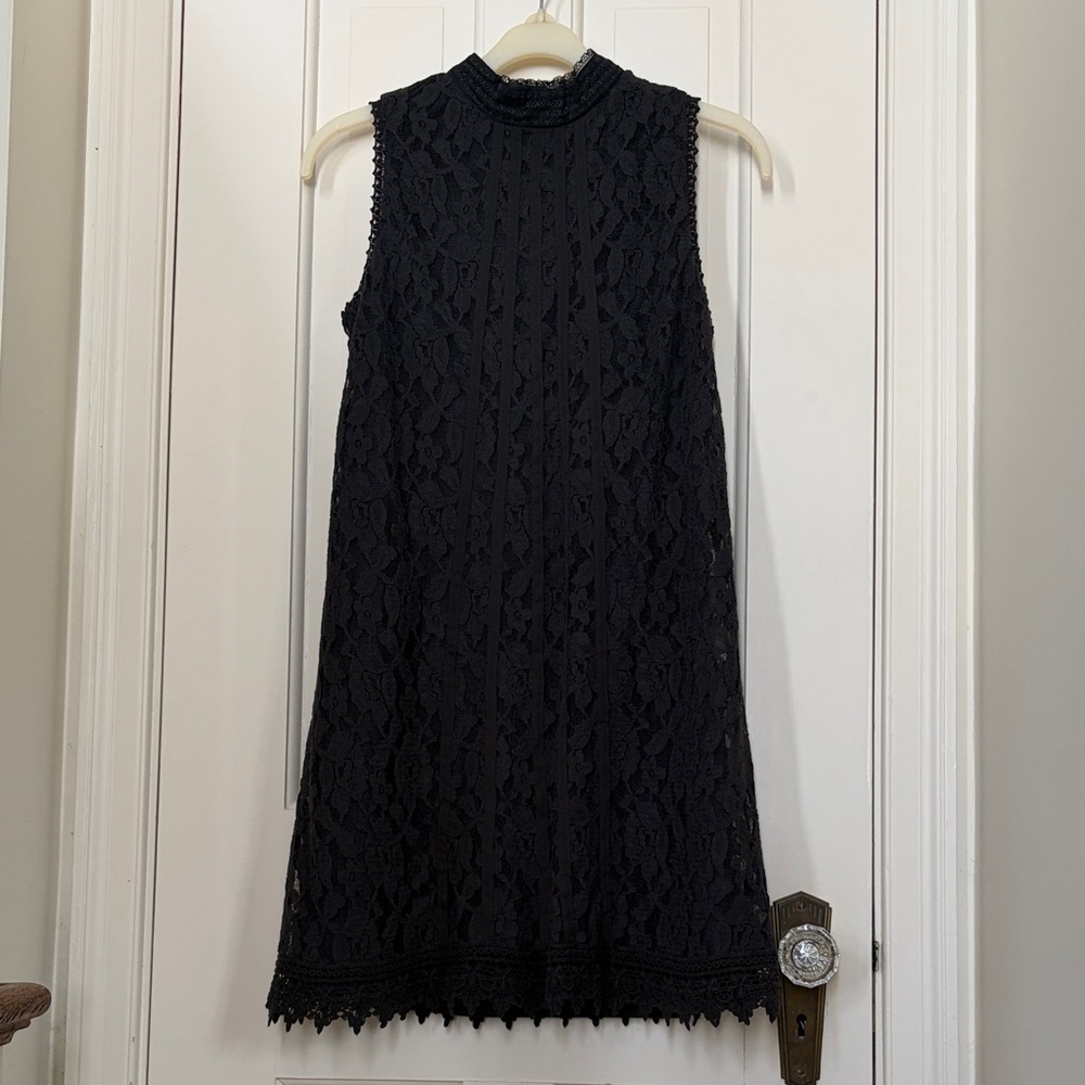 Elegant Black Lace Sleeveless Dress